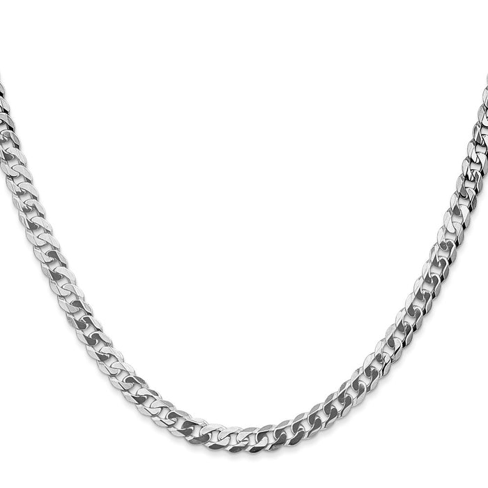 Shop Luxury 14K White Gold 22-Inch 4.75mm Curb Chain - Stylish Lobster Clasp-2