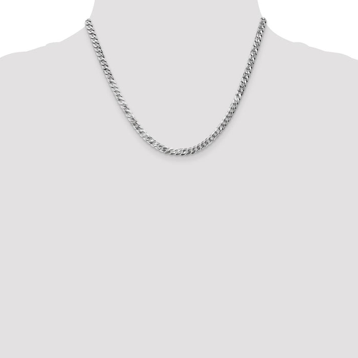 Order 14K White Gold 18-Inch Flat Beveled Curb Chain - Stylish Luxury Jewelry-4