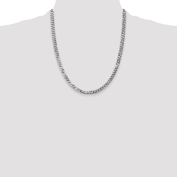 Shop Luxury 14K White Gold 22-Inch 4.75mm Curb Chain - Stylish Lobster Clasp-4