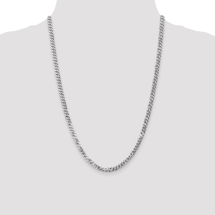 Shop Stylish 14K White Gold 24-Inch Curb Chain, 4.75mm, Lobster Clasp-4