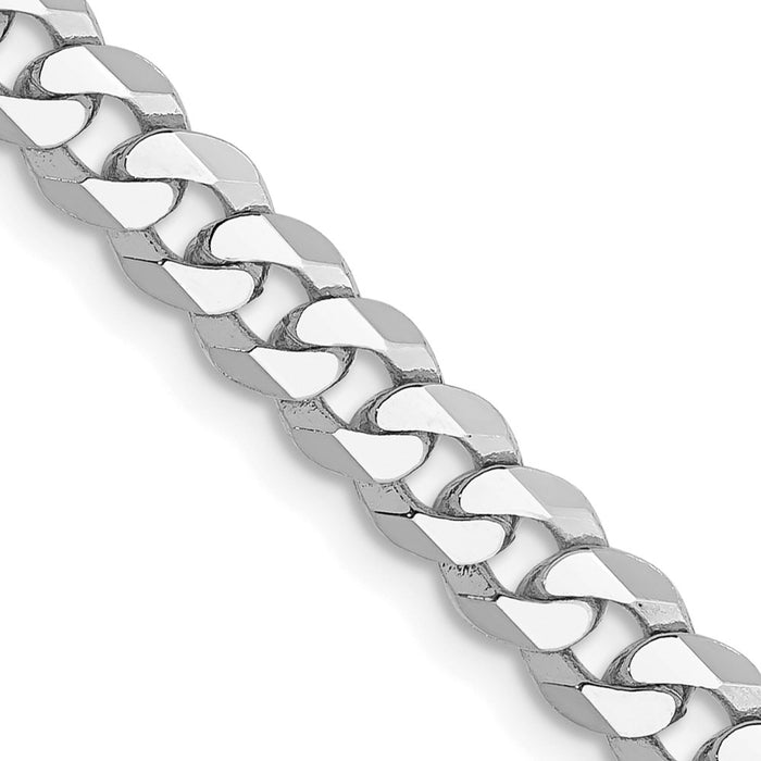 Shop Luxury 14K White Gold 22-Inch 4.75mm Curb Chain - Stylish Lobster Clasp-1