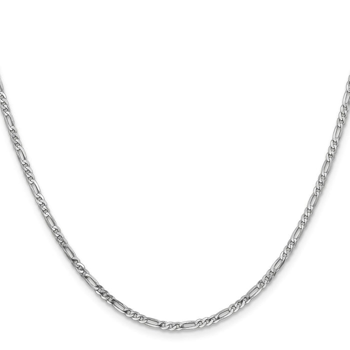 Buy Exclusive 14K White Gold 18-Inch Figaro Chain - Stylish & Affordable!-2