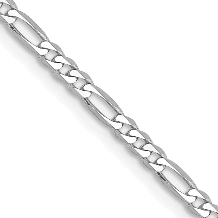 Shop Stylish 22-Inch 14K White Gold Flat Figaro Chain, 2.25mm - Luxury Value!-1