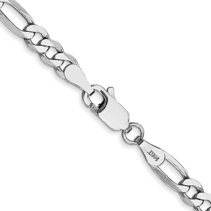 Shop Stylish 22-Inch 4mm 14K White Gold Flat Figaro Chain - Luxury Quality-3