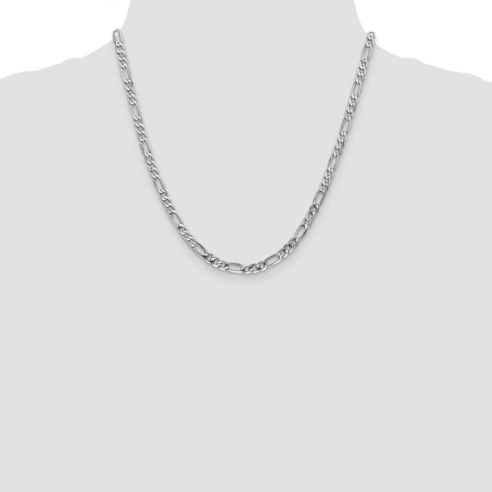 Shop Exclusive 14K White Gold 20-Inch Flat Figaro Chain - Stylish & Affordable!-4