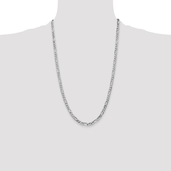 Shop Exclusive 14K White Gold 26-Inch Flat Figaro Chain - Stylish 4.5mm Design-4