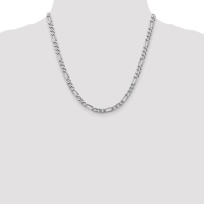 Order 14K White Gold 20-Inch 5.5mm Flat Figaro Chain - Stylish Luxury Piece-4
