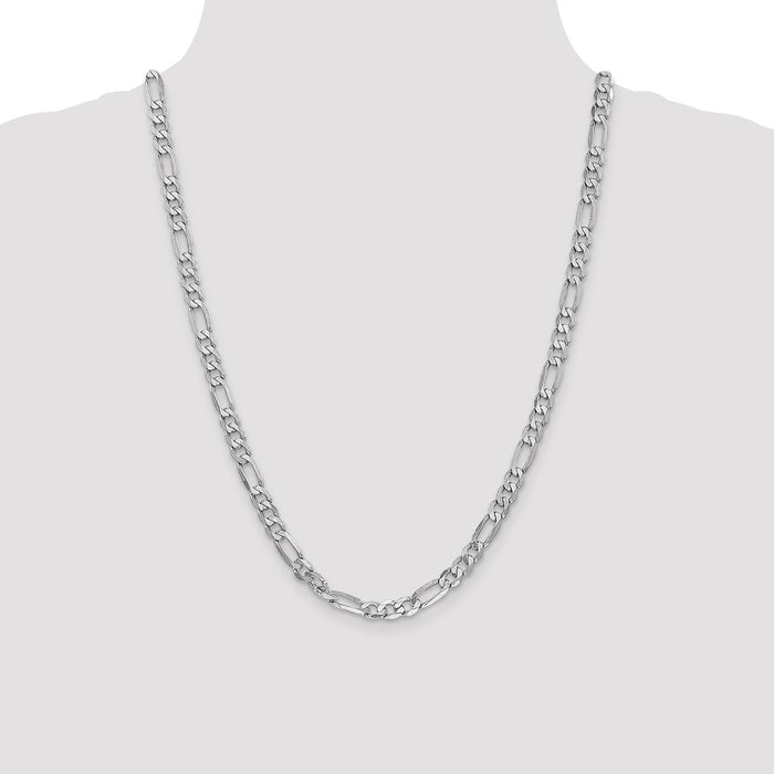 Shop Exclusive 14K White Gold Flat Figaro Chain - 24-Inch, 6mm, Stylish Value!-4
