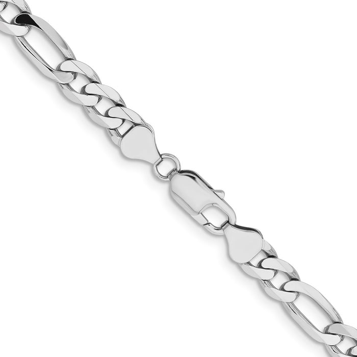 Shop Exclusive 14K White Gold 24-Inch Flat Figaro Chain - Stylish 7.5mm Design-3