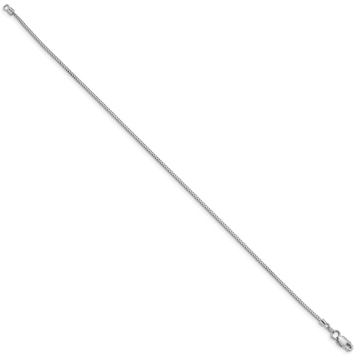 Buy Stylish 14K White Gold Franco Bracelet, 7-Inch .9mm - Luxury Jewelry-2