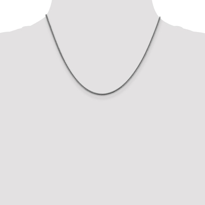 Shop Exclusive 14K White Gold Franco Chain 1.4mm - Stylish 18-Inch Length-4