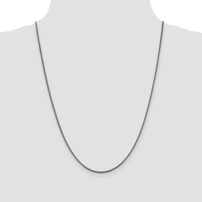 Shop Stylish 14K White Gold Franco Chain 24-Inch 1.4mm - Luxury Accessory-4