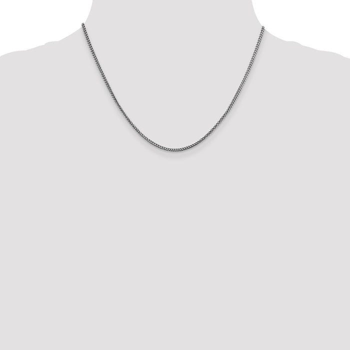 Exclusive 14K White Gold 18-Inch 1.5mm Franco Chain - Stylish Lobster Clasp-4