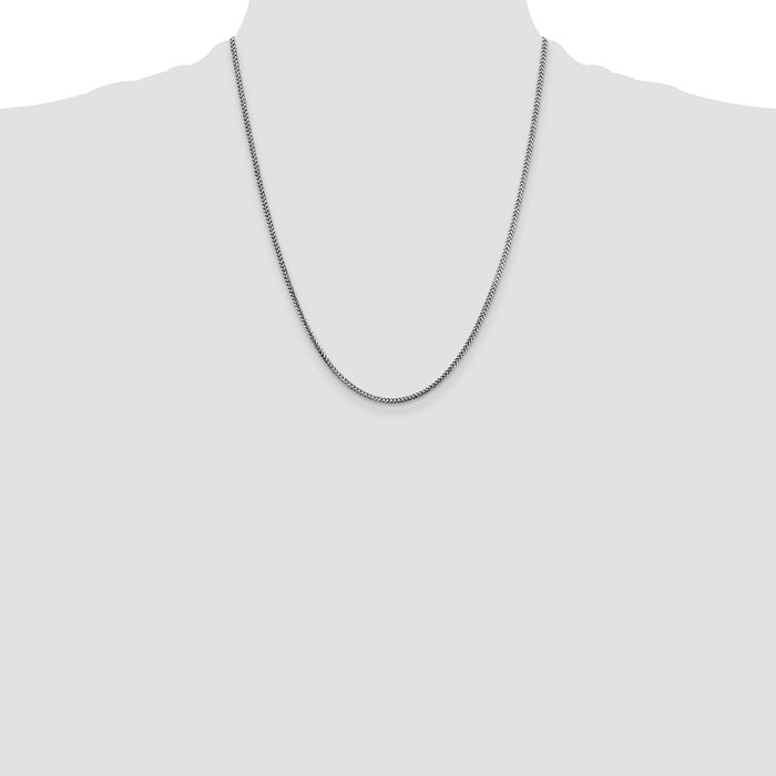 Shop 14K White Gold Franco Chain 22-Inch, 1.5mm - Stylish & Luxury Accessory-4