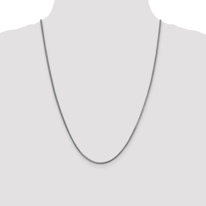 Shop Stylish 24-Inch 14K White Gold Franco Chain, 1.5mm, Luxury Accessory-4