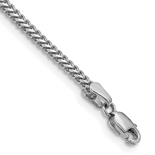 Buy Stylish 14K White Gold Franco Bracelet - 7-Inch, 1.5mm, Luxury Value!