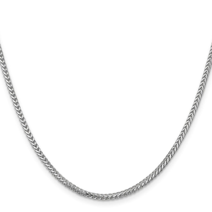 Exclusive 14K White Gold 24-Inch 2mm Franco Chain - Stylish & Affordable!-2