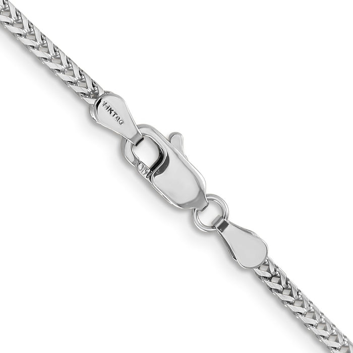 Buy Stylish 30-Inch 2mm Franco Chain in 14K White Gold - Affordable Luxury!-3