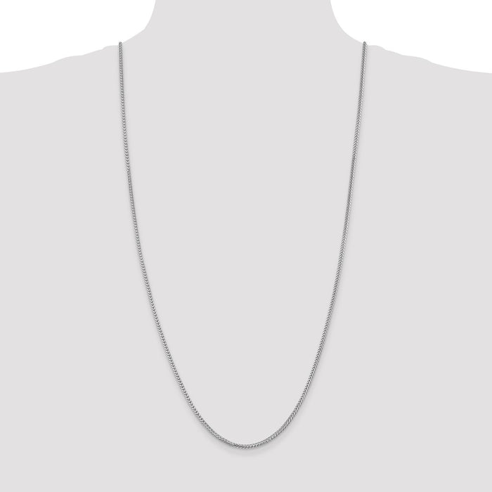 Buy Stylish 30-Inch 2mm Franco Chain in 14K White Gold - Affordable Luxury!-4