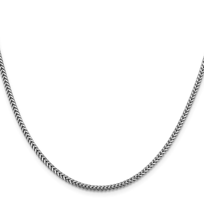 High-Quality 24-Inch 14K White Gold Franco Chain, 2.3mm, Stylish Lobster Clasp-2
