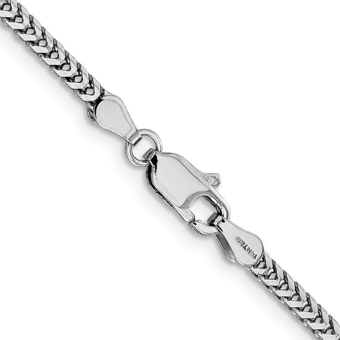 Shop 14K White Gold Franco Chain 18-Inch 2.3mm - Stylish & Durable-3