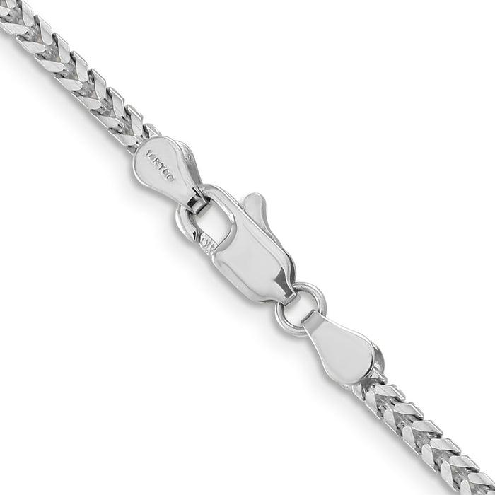High-Quality 14K White Gold Franco Chain 16-Inch 2.5mm - Stylish Value!-3