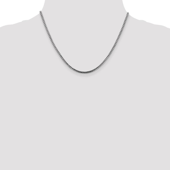 Shop Exclusive 14K White Gold Franco Chain 18" 2.5mm - Stylish & Durable-4