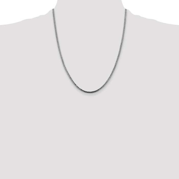 Buy 22-Inch 14K White Gold Franco Chain - Stylish 2.5mm, Luxury Quality!-4