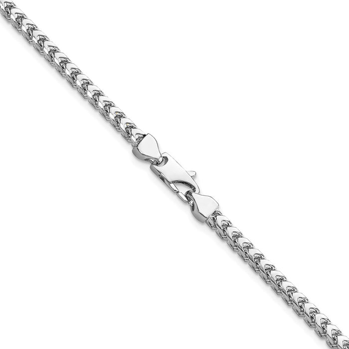 High-Quality 14K White Gold 22-Inch 3mm Franco Chain - Stylish Lobster Clasp-3