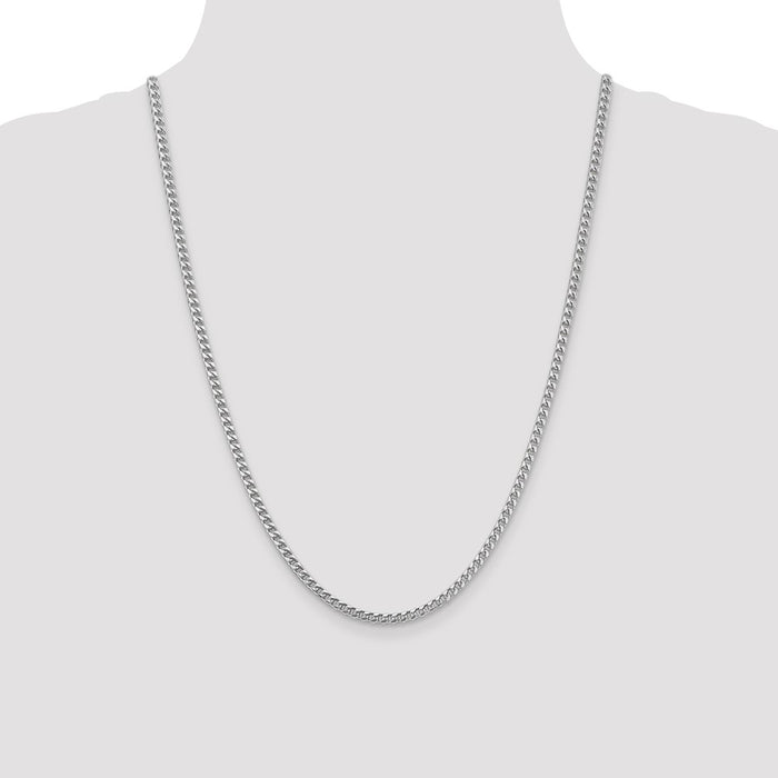 High-Quality 14K White Gold 24-Inch Franco Chain - Stylish 3mm Design-4