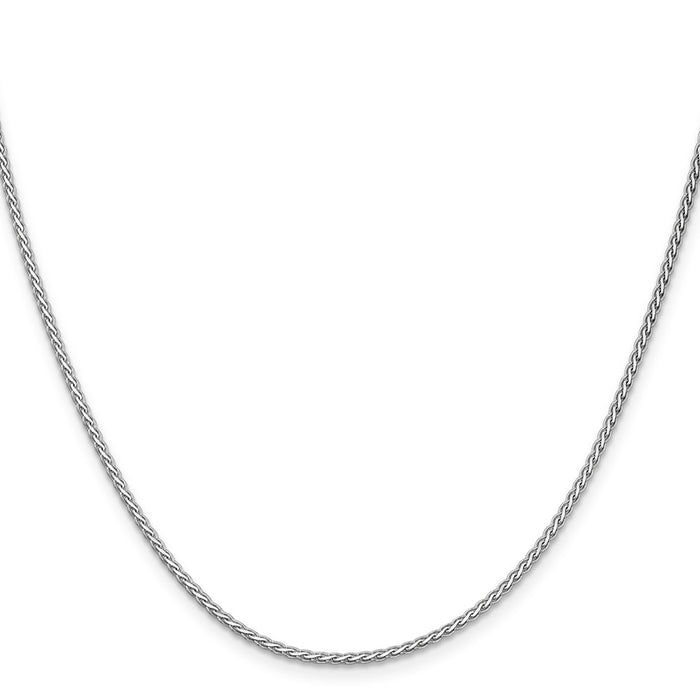 Shop 14K White Gold 20-Inch Flat Wheat Chain, 1.9mm, Stylish & Durable-2
