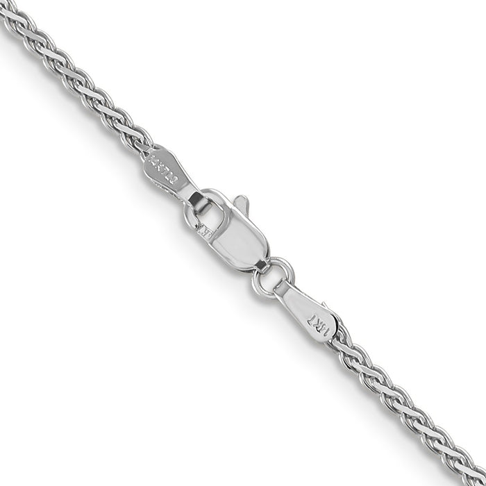Shop 14K White Gold 20-Inch Flat Wheat Chain, 1.9mm, Stylish & Durable-3