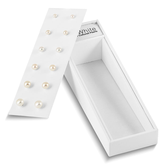 Shop 14K White Gold Button Pearl Stud Earrings | Stylish 5mm, Display Kit Included-2