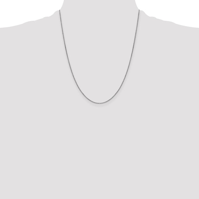 Buy Exclusive 14K White Gold 22-Inch Box Chain - Stylish 0.9mm with Clasp-4