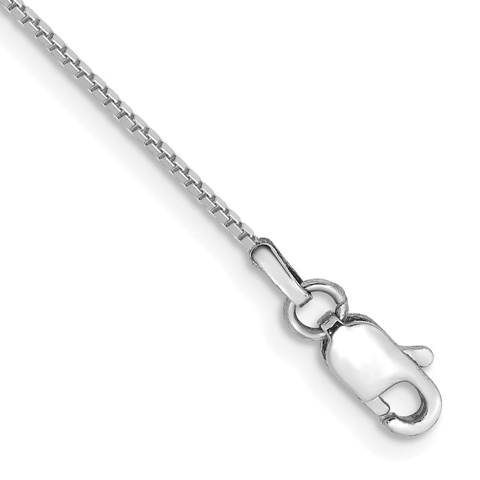 Exclusive 14K White Gold 9-Inch .9mm Box Chain Anklet - Stylish & Durable!-1