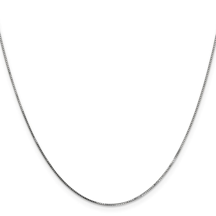 Shop 14K White Gold 18-Inch Box Chain - Stylish 0.7mm Design, Luxury Value-2