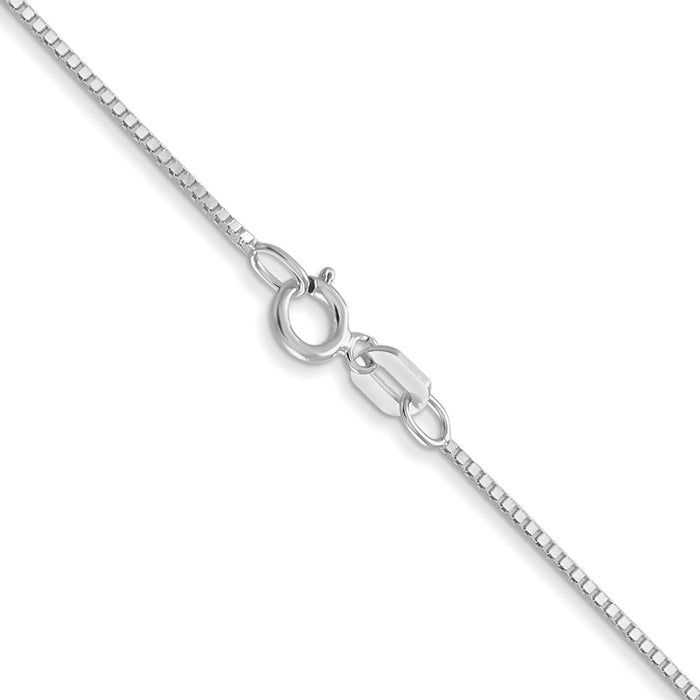 Shop 14K White Gold 18-Inch Box Chain - Stylish 0.7mm Design, Luxury Value-3