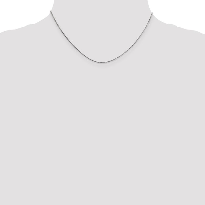 High-Quality 14K White Gold 16-Inch Box Chain, 0.7mm - Stylish & Affordable!-4