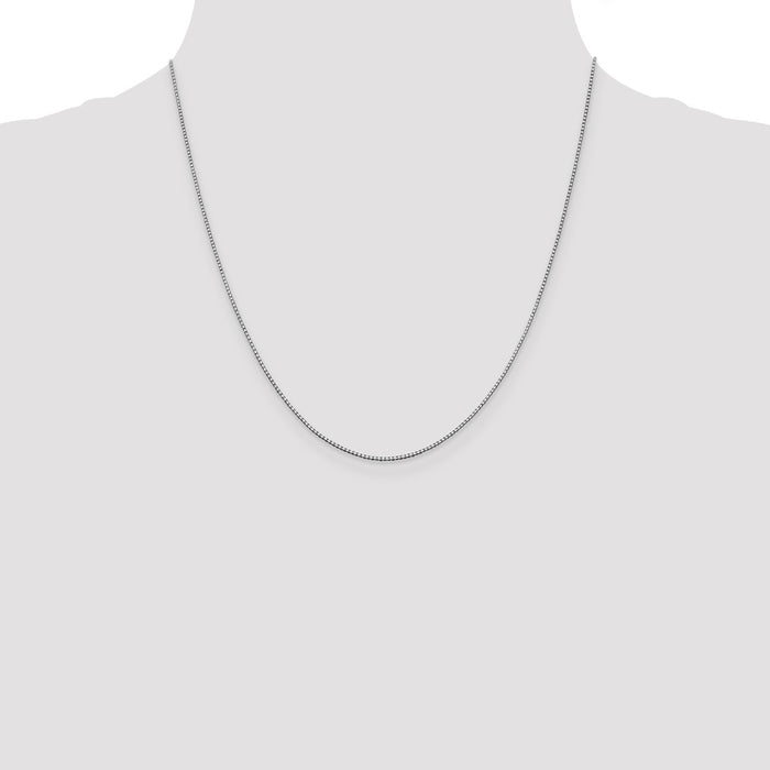 Buy Stylish 14K White Gold 20-Inch .95mm Box Chain with Lobster Clasp-4