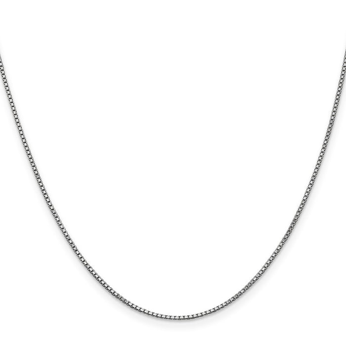 Buy Stylish 14K White Gold 14-Inch 1mm Box Chain with Lobster Clasp-2