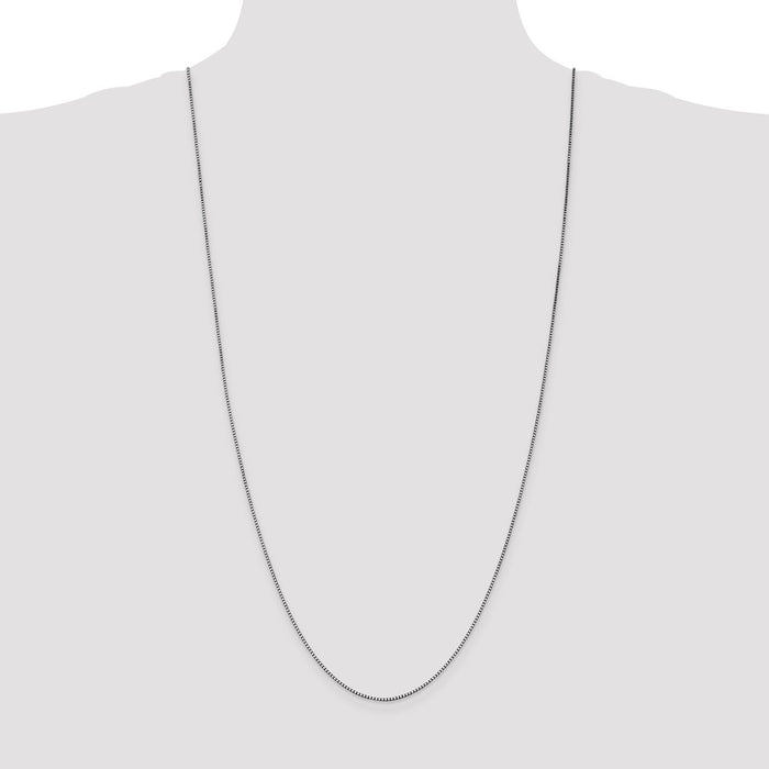 Shop 14K White Gold 30-Inch Box Chain 1.05mm - Stylish & Affordable Luxury!-4