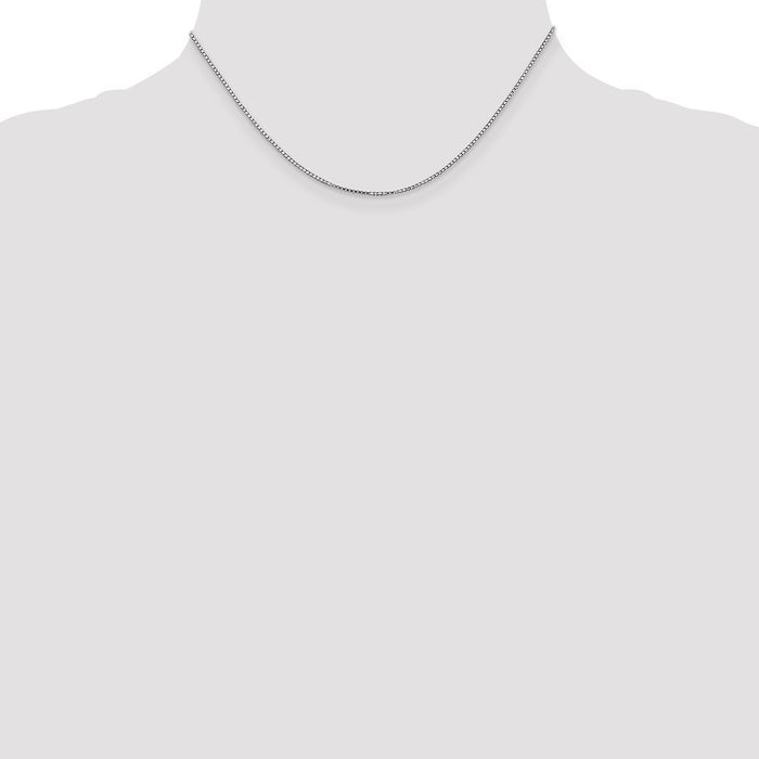 Buy Stylish 14K White Gold 14-Inch Box Chain - 1.1mm, Luxury Lobster Clasp-3