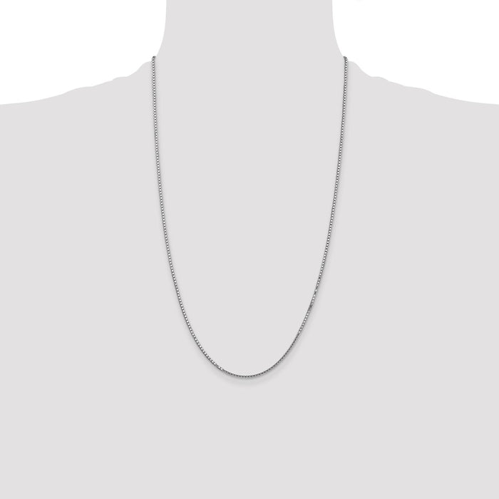 Buy 14K White Gold 26-Inch Box Chain - Stylish 1.5mm with Lobster Clasp-4