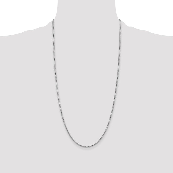 Shop Stylish 14K White Gold 28-Inch Box Chain | 1.9mm | Luxury Accessory-4