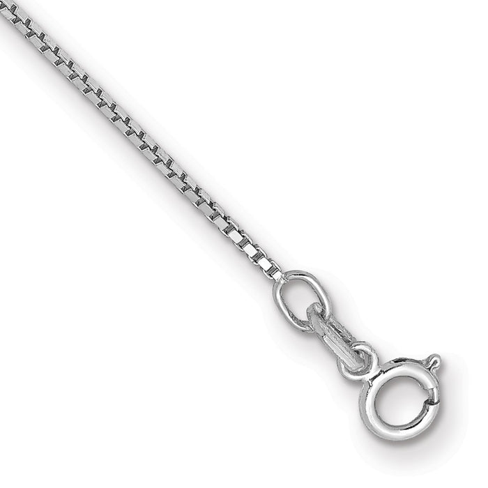 Buy Stylish 14K White Gold 7-Inch .9mm Box Chain Bracelet - Affordable Luxury!-1