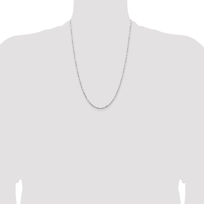 Shop Stylish 24-Inch 1.8mm 14K White Gold Milano Rope Chain - Luxury Design-3