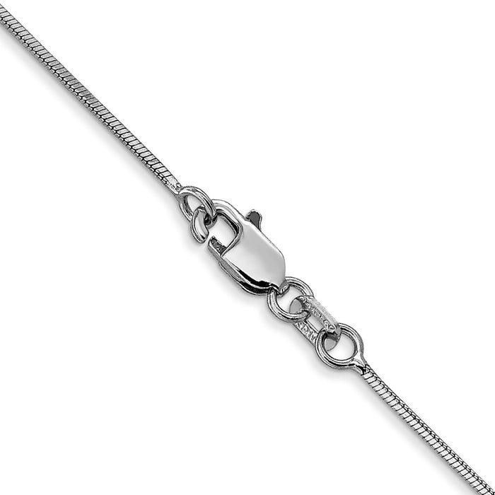 Buy 14K White Gold 24-Inch Octagonal Snake Chain - Stylish .8mm Design!-3