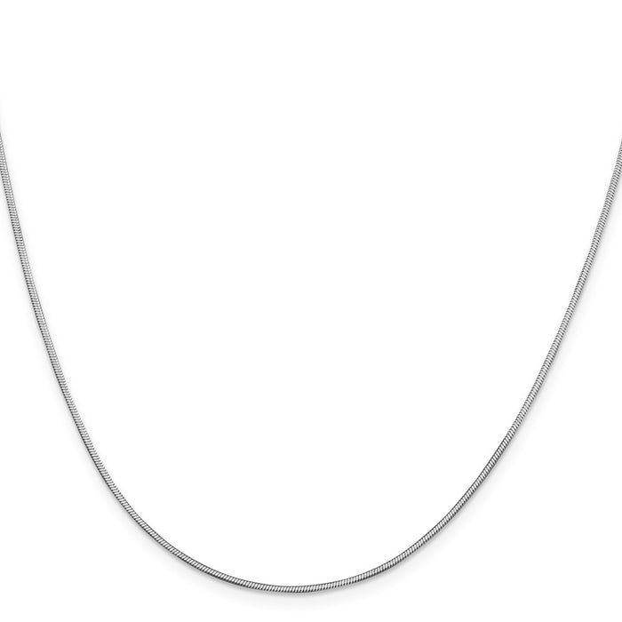 Buy Stylish 14K White Gold Octagonal Snake Chain - 24-Inch, 1mm, Luxury Design-2
