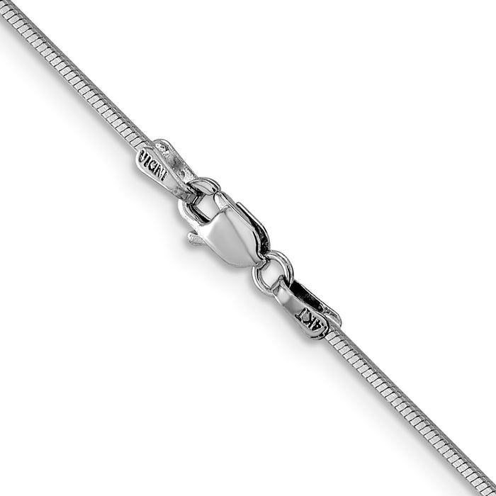 Shop Stylish 14K White Gold 20-Inch 1mm Octagonal Snake Chain - Luxury Value!-3