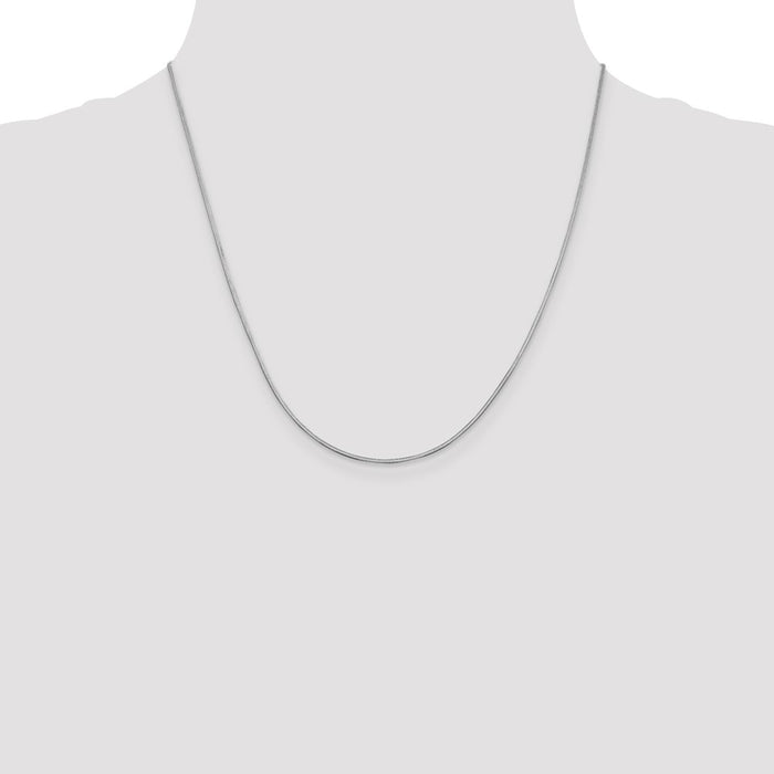 Shop Stylish 14K White Gold 20-Inch 1mm Octagonal Snake Chain - Luxury Value!-4